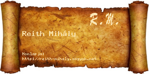 Reith Mihály névjegykártya